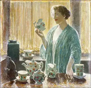 Strawberry Tea Set, Frederick Childe Hassam - plakat