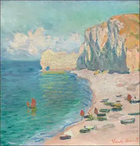 The Beach and the Falaise d'Amont, Claude Monet - plakat