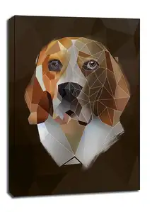 Beagle, ciemne tło - obraz na płótnie