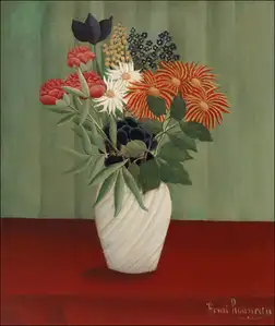 Bouquet of Flowers with China Asters and Tokyos - plakat