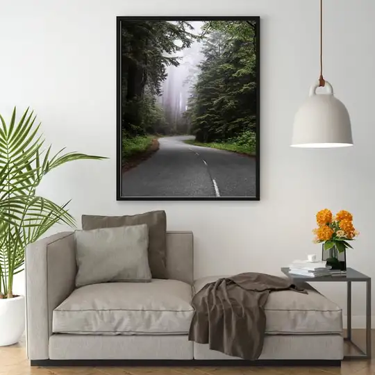 Redwood National and State Park on U.S. 101 in Northern California. - plakat
