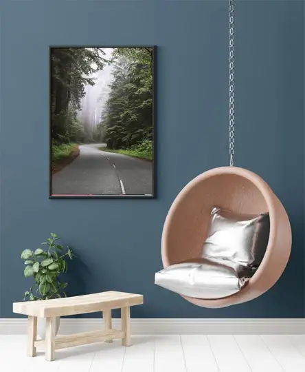 Redwood National and State Park on U.S. 101 in Northern California. - plakat