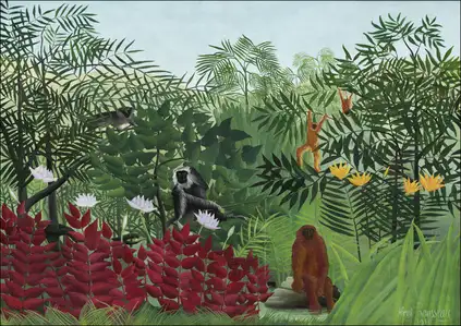 Tropical Forest with Monkeys, Henri Rousseau - plakat