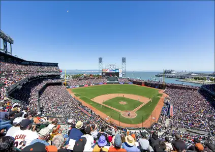 San Francisco Giants baseball team plays the Chicago Cubs at AT&amp;T Ball Park in San Francisco, Carol Highsmith - plakat