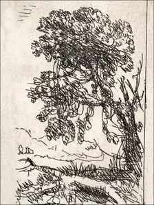 The Two Landscapes (Left Tree), Claude Lorrain - plakat
