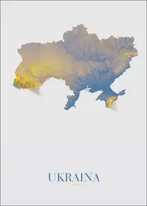 Ukraina, mapa - plakat