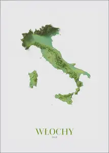 Włochy, mapa - plakat