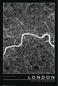 Londyn Mapa Miasta - plakat