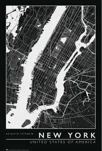 Nowy Jork Mapa Miasta - plakat