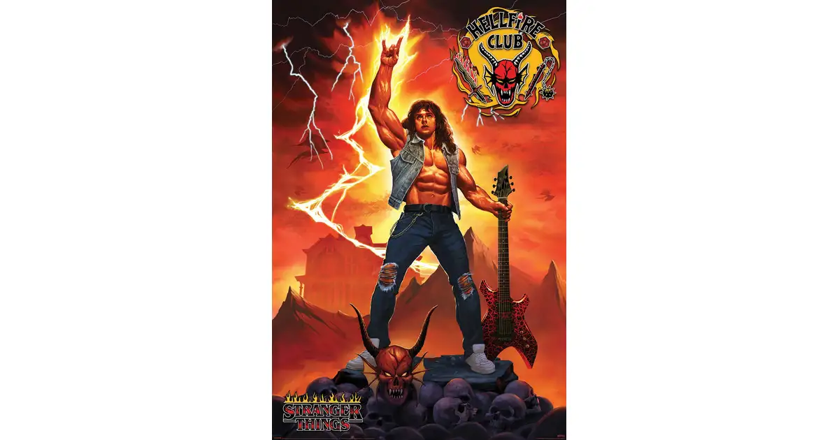 Stragner Things Rocker Stranger Things 4 Hellfire Club Rock God - plakat - Galeria Plakatu