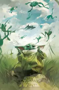 Gwiezdne Wojny Star Wars Mandalorian Trening Grogu - plakat