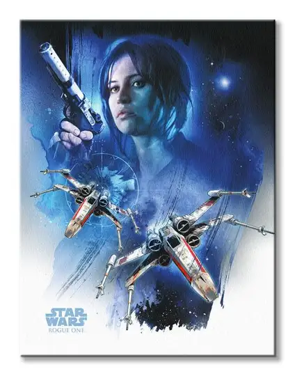 Star Wars Rogue One Jyn i X-Wings - obraz na płótnie