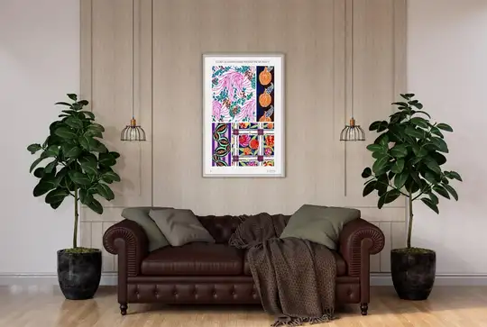 Art deco pattern, art nouveau painting, plate no. 11 from Floréal, E. A. Séguy -  plakat