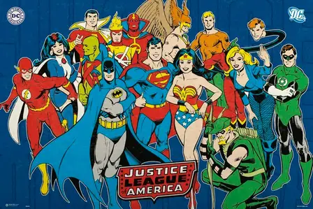 DC Comics Liga Sprawiedliwości Retro - plakat