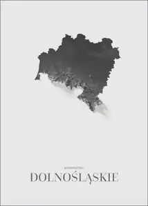 Dolny Śląsk mapa czarno biała - plakat