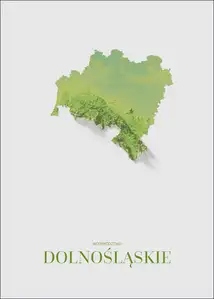 Dolny Śląsk mapa kolorowa - plakat