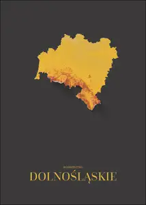Dolny Śląsk mapa złota - plakat