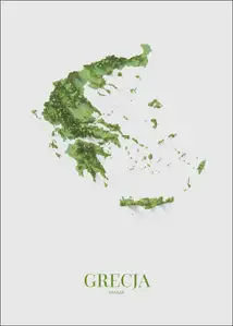 Grecja mapa kolorowa - plakat