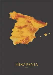 Hiszpania mapa złota - plakat
