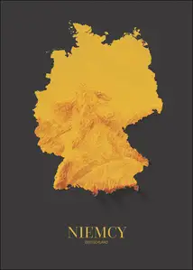 Niemcy mapa złota - plakat