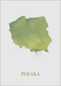 Polska mapa kolorowa - plakat