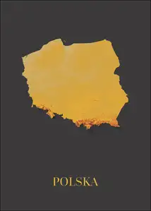 Polska mapa złota - plakat