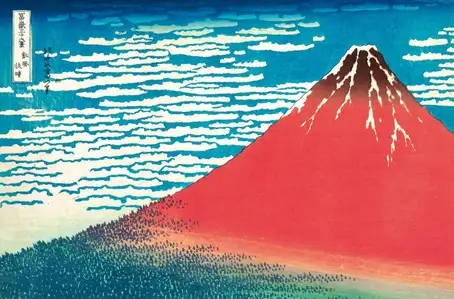 Red Fuji, Hokusai - plakat