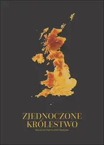 UK mapa złota - plakat