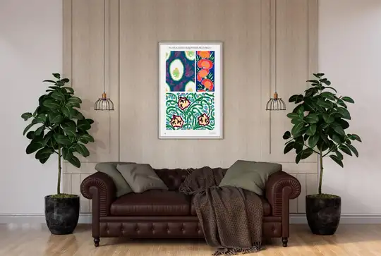 Vintage art deco &amp; art nouveau pattern, plate no. 15 from Floréal, E. A. Séguy -  plakat