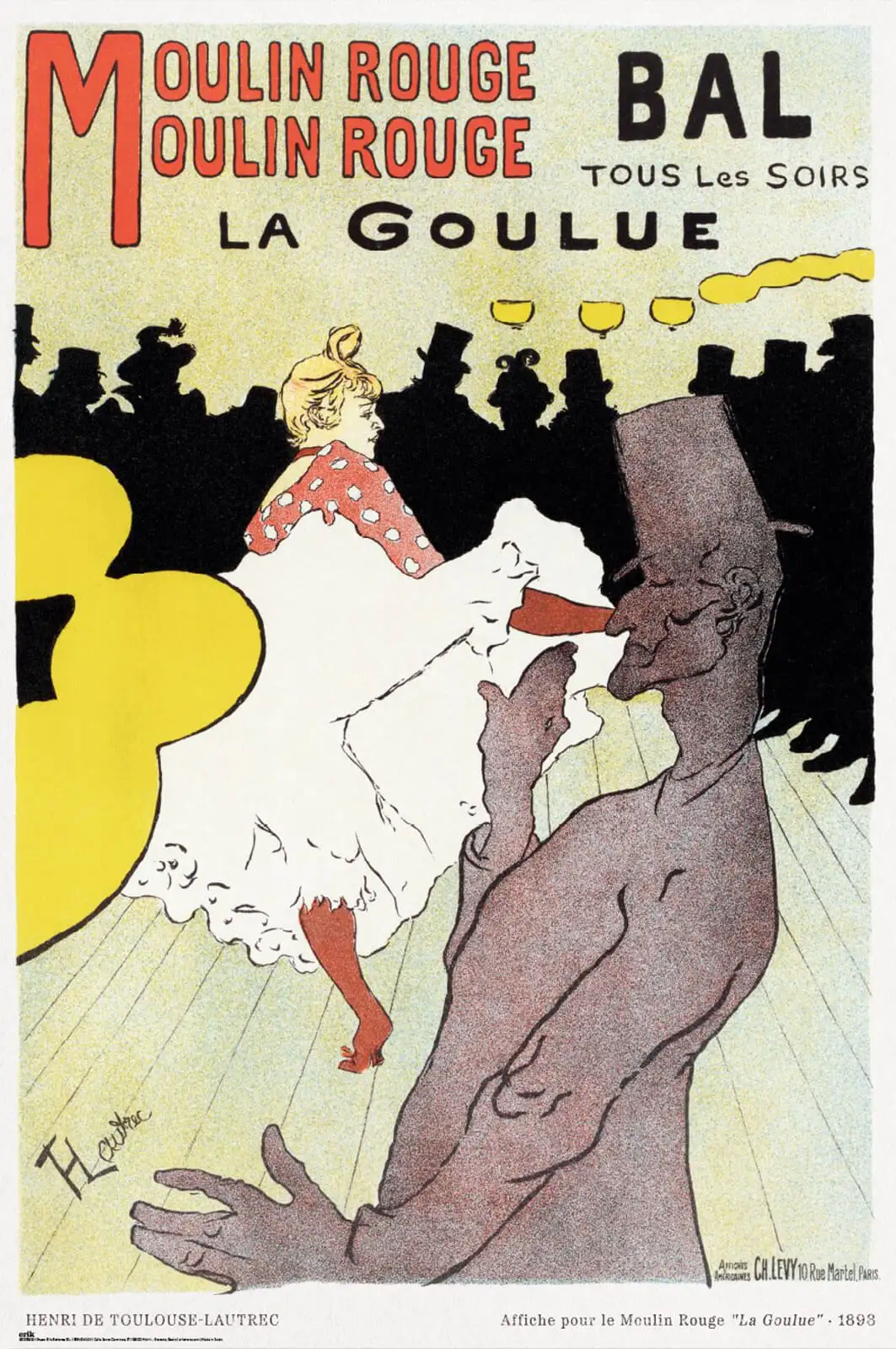Toulouse Lautrec 額装 “Moulin Rouge” File:Henri de toulouse-lautrec, al moulin rouge, 1892-95, 01