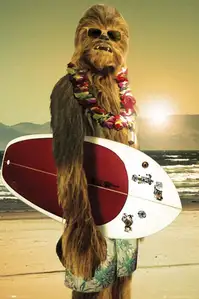 STAR WARS chewie surf - plakat