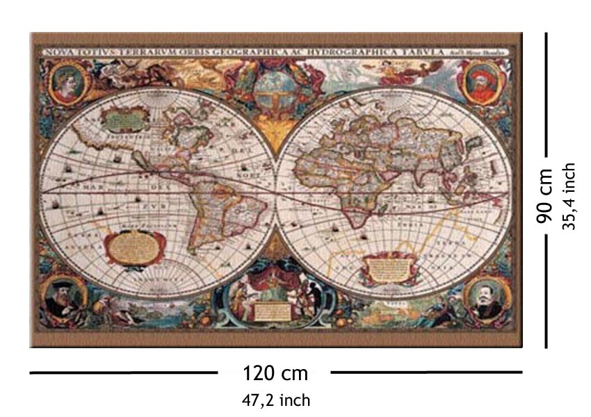 17Th Century World Map - Obraz na płótnie 120x90