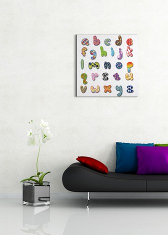 Alfabet - obraz na płótnie 60x60 cm