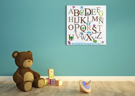 Alfabet II - obraz na płótnie 60x60 cm