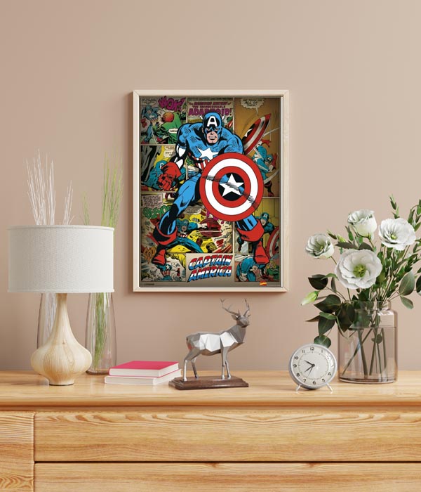 Marvel Comics - Kapitan Ameryka Retro - plakat - Galeria Plakatu
