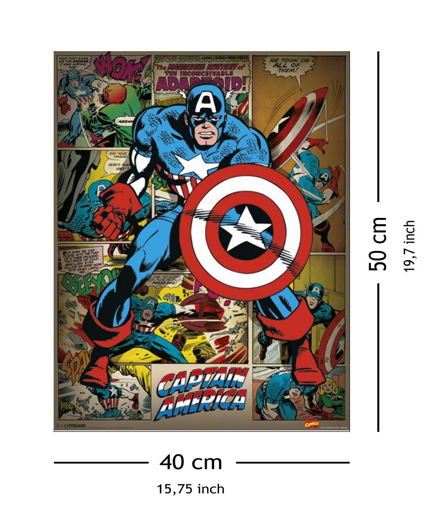 Marvel Comics - Kapitan Ameryka Retro - plakat - Galeria Plakatu