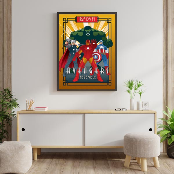 Marvel Avengers Grupa Art Deco - plakat - Galeria Plakatu