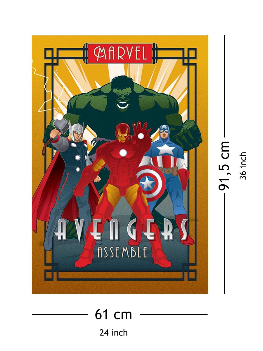 Marvel Avengers Grupa Art Deco - plakat - Galeria Plakatu