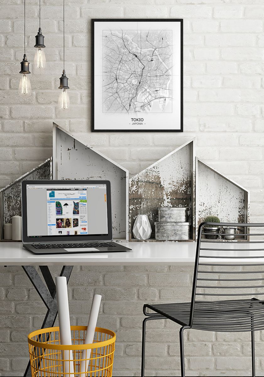 Kraków - Czarno-biała mapa 40x50 cm