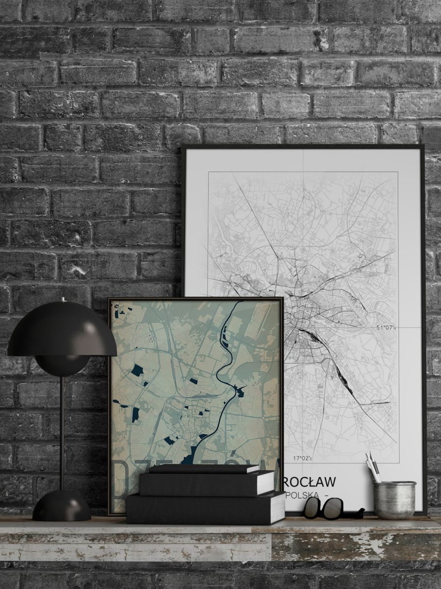 Kraków - Czarno-biała mapa 40x50 cm