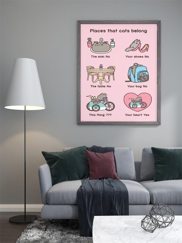Pusheen Places Cats Belong plakat Galeria Plakatu
