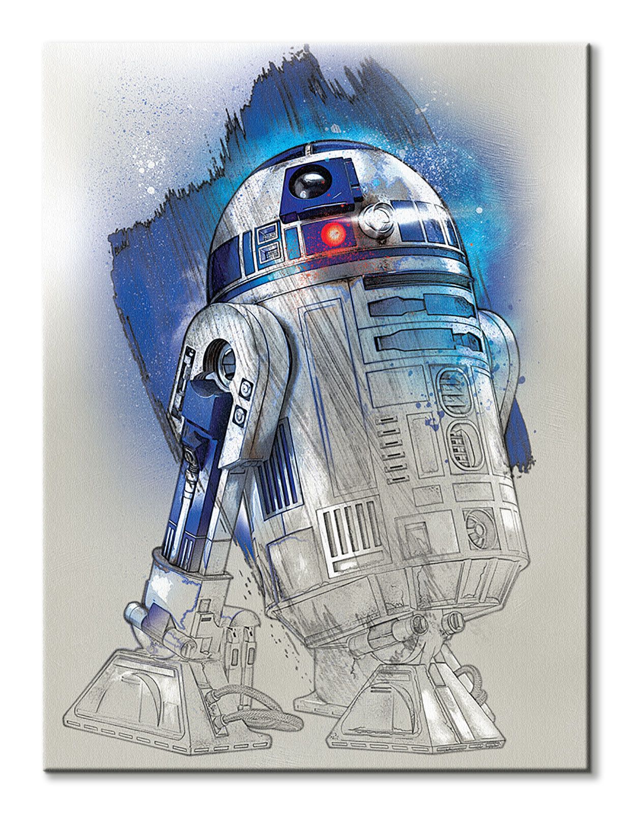 Gwiezdne Wojny Star Wars: The Last Jedi (R2-D2 Brushstroke) - obraz na płótnie 60x80 cm