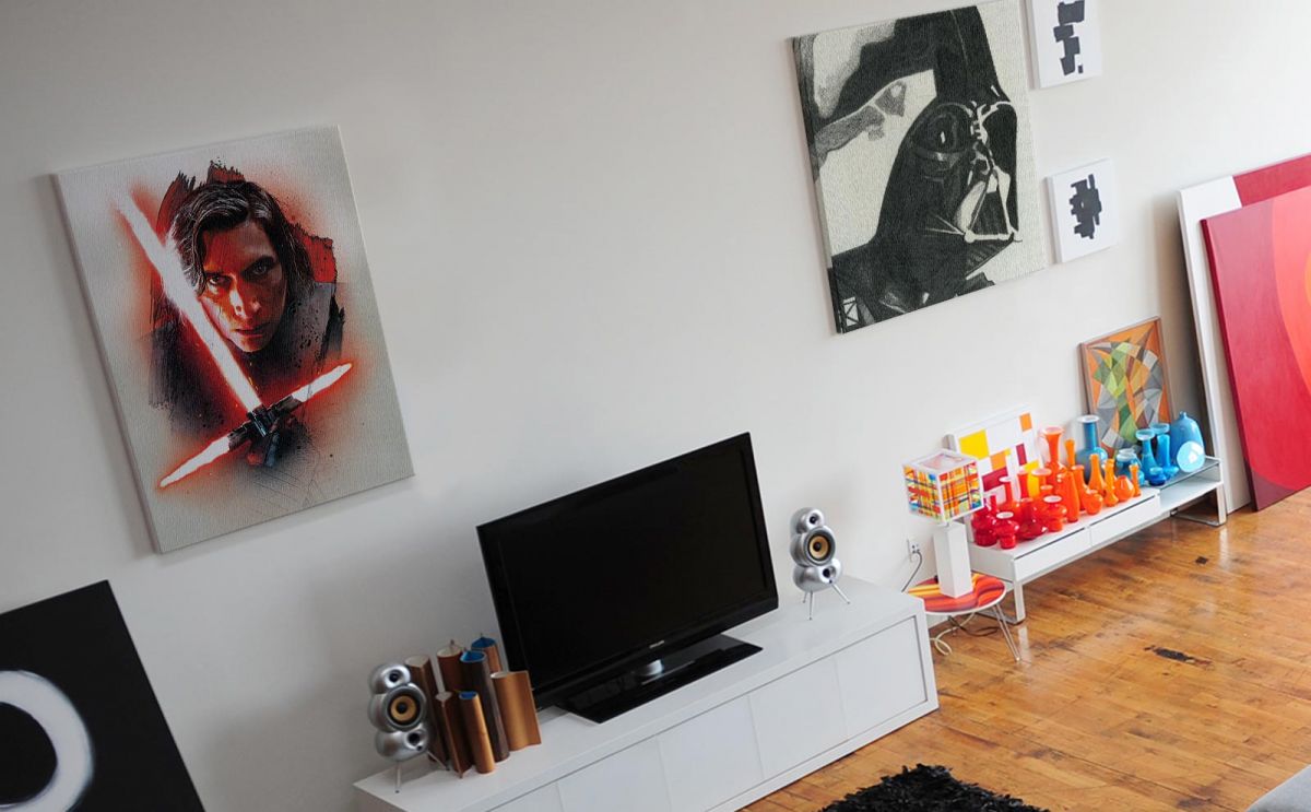 Gwiezdne Wojny Star Wars: The Last Jedi (Kylo Ren Brushstroke) - obraz na płótnie 60x80 cm