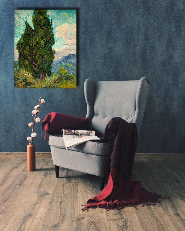 Cyprysy - Vincent van Gogh - obraz na płótnie 40x50 cm