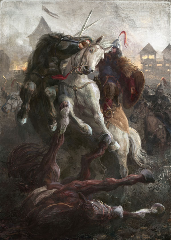 Bitwa o gród - plakat premium 30x40 cm