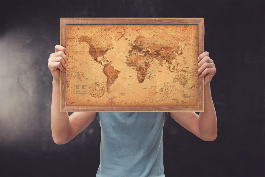 Mapa Świata w starym stylu - plakat 91,5x61 cm