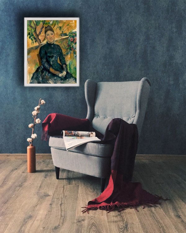 Madame Cézanne in the Conservatory, Paul Cézanne - plakat 70x100 cm