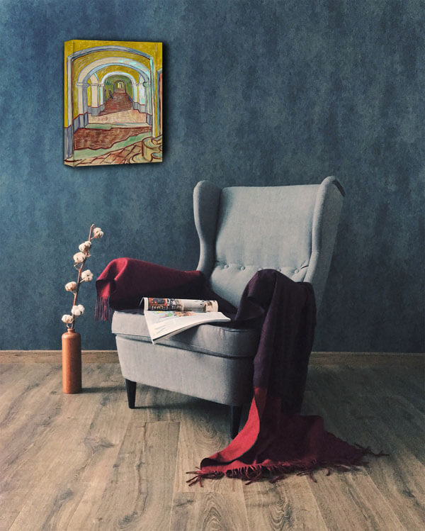 Corridor in the Asylum, Vincent van Gogh - obraz na płótnie 70x100 cm