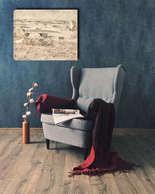 Harvest The Plain of La Crau, Vincent van Gogh - obraz na płótnie 30x20 cm