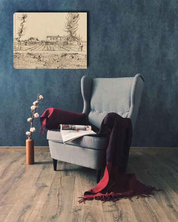 Ploughman in the Fields near Arles, Vincent van Gogh - obraz na płótnie 70x50 cm